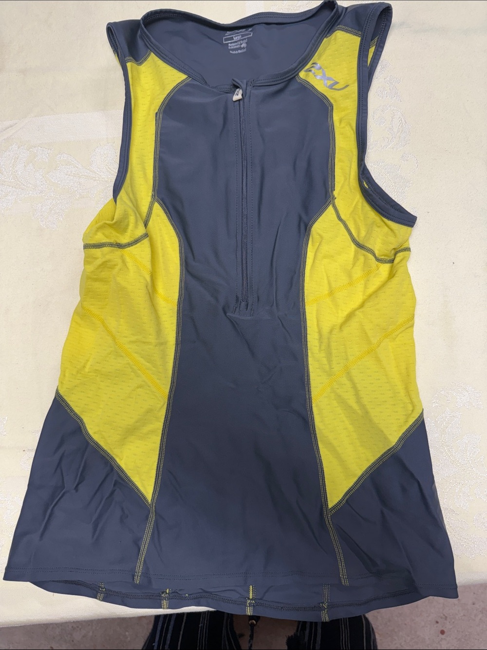 2XU Yellow and Gray Women's Performance Tank